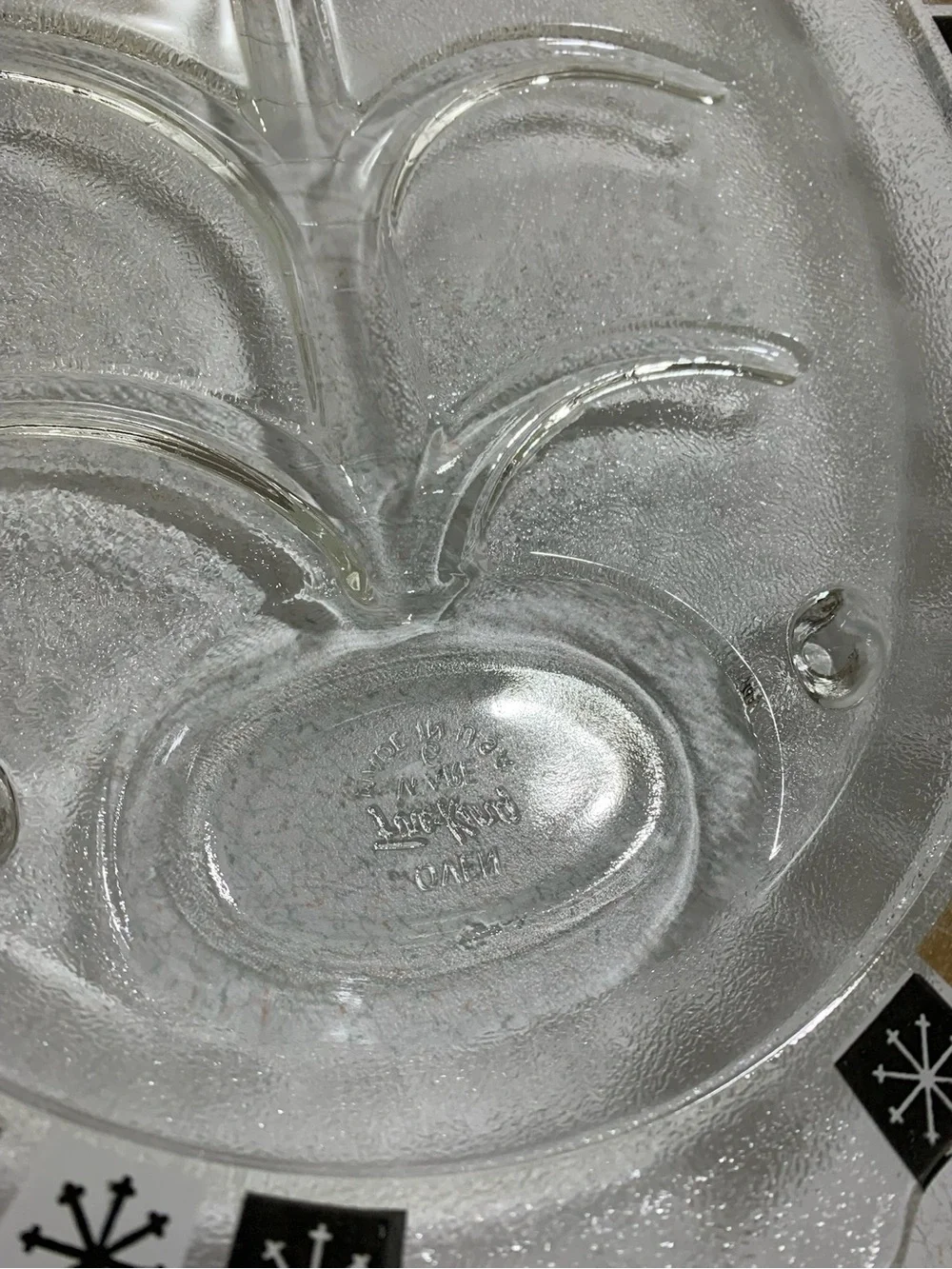 Vintage MCM Fire King Meat Steak Drain Platter Glass Oven Ware Made In USA